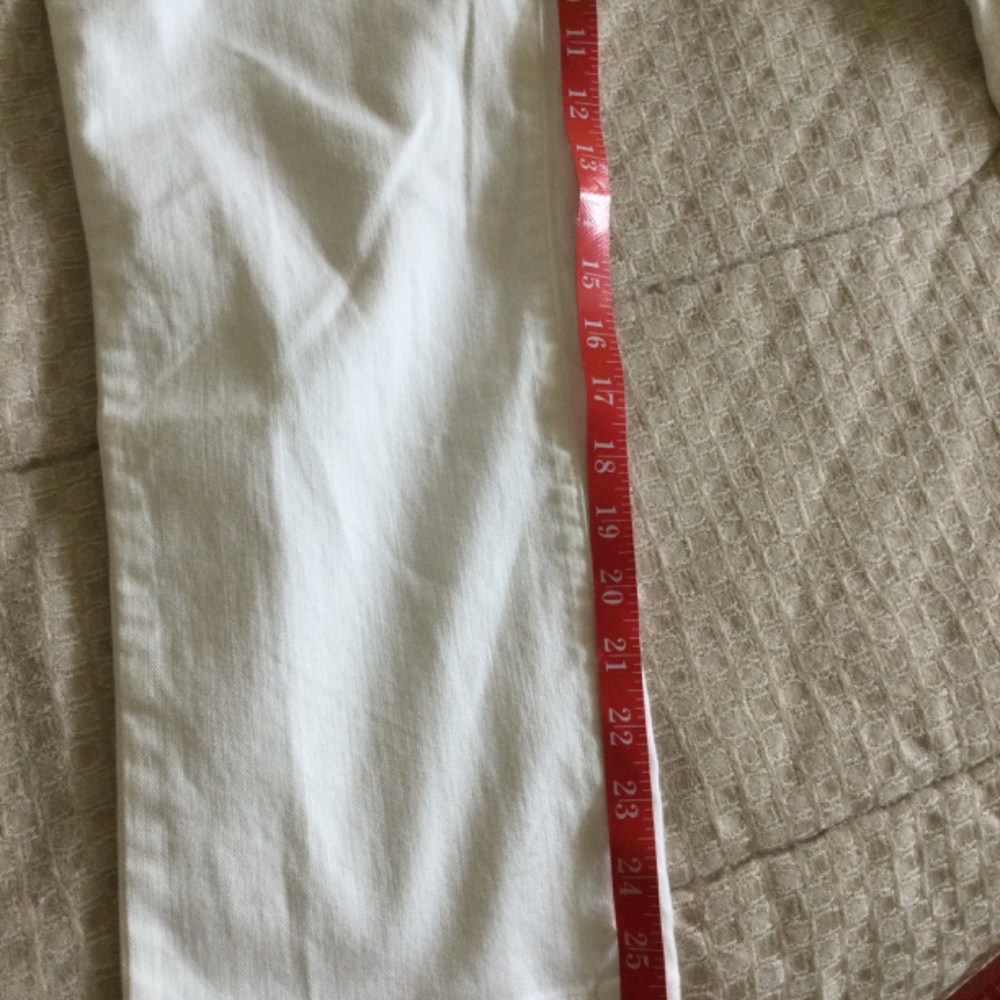 Lands End straight leg slightly cropped white jeans sz 12 - Picture 6 of 6